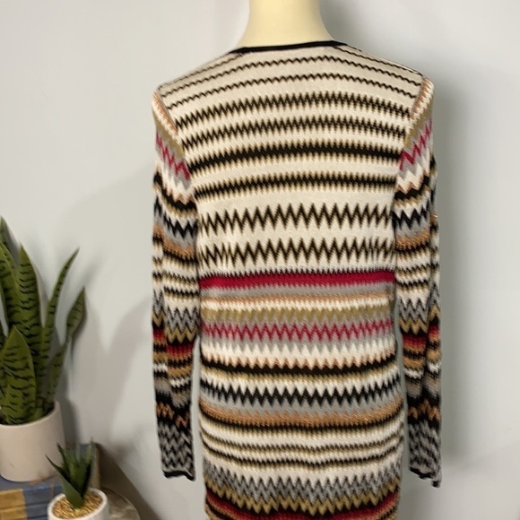 Chico’s Colorful Zigzag Pattern Open Front Cardigan Duster Size Chicos 1 - Picture 5 of 9